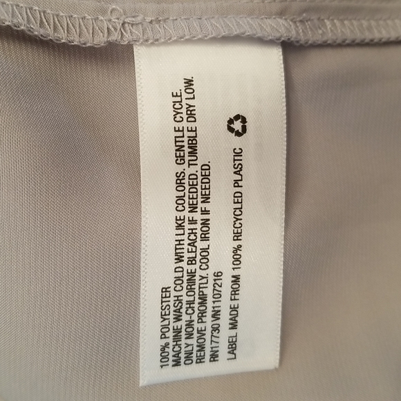 Prologue silver satin effect back tie high neck long sleeve blouse Sz XL NWOT - Picture 4 of 7